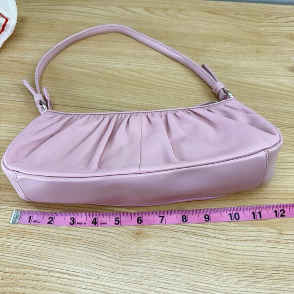Vintage Y2K Leather Light Pink Pastel Small Shoulder Bag Rockabilly Bratz Trashy - Picture 11 of 13